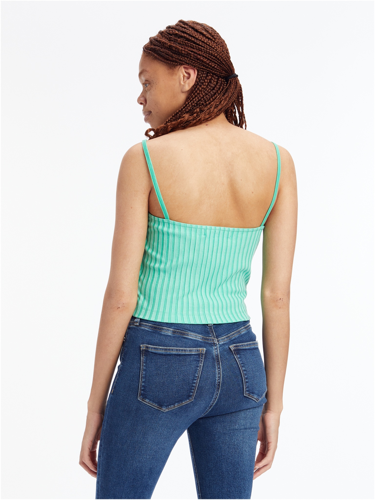 CALVIN KLEIN JEANS RIB CROPPED STRAPPY TOP 10683576