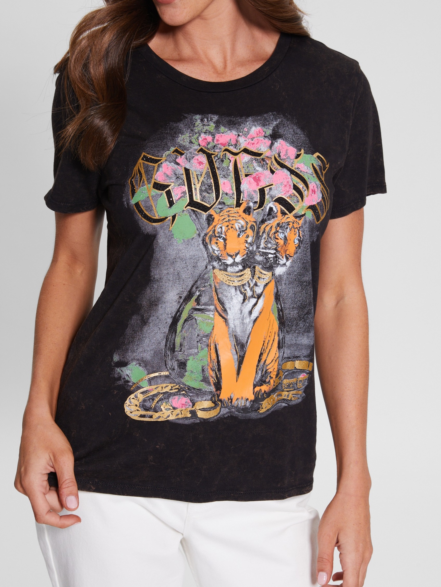 GUESS T-Shirt mit Tiger-Aufdruck 10703213