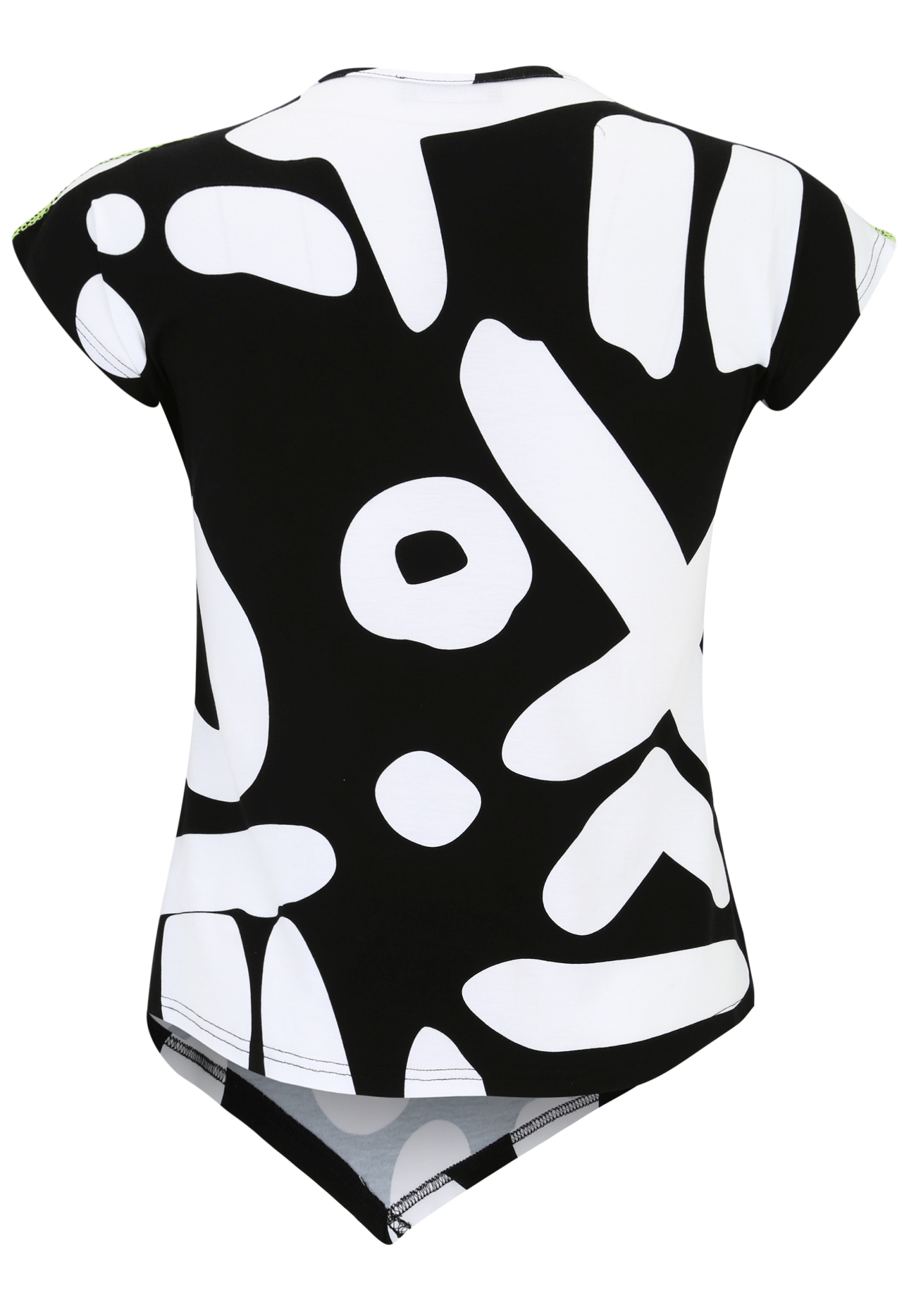 DORIS STREICH T-Shirt mit asymmetrischem Saum, Allover-Muster und Kurzarm 10705771