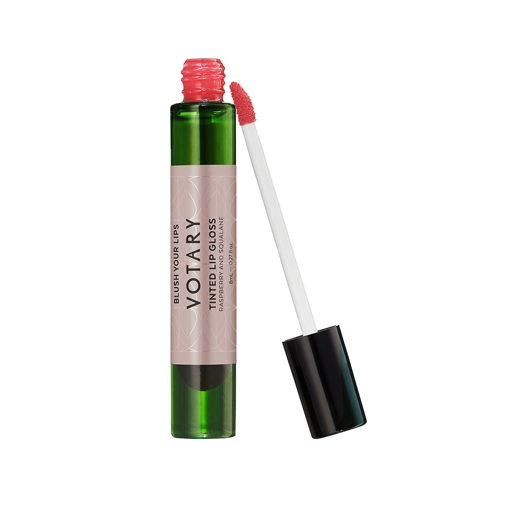 Votary Tinted Lip Gloss, Raspberry and Squalane - 8ml