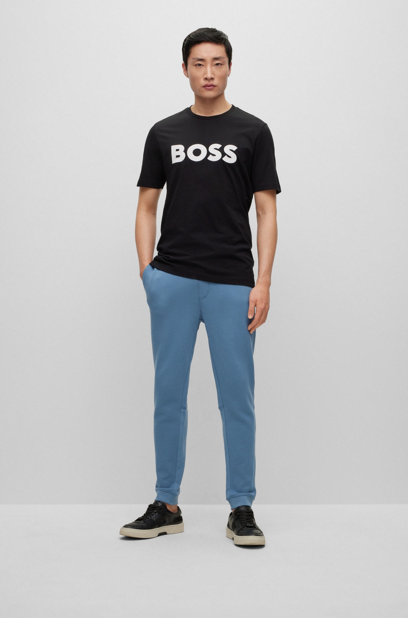 BOSS T-Shirt aus Interlock-Baumwolle mit Monogramm-Logo 10683072