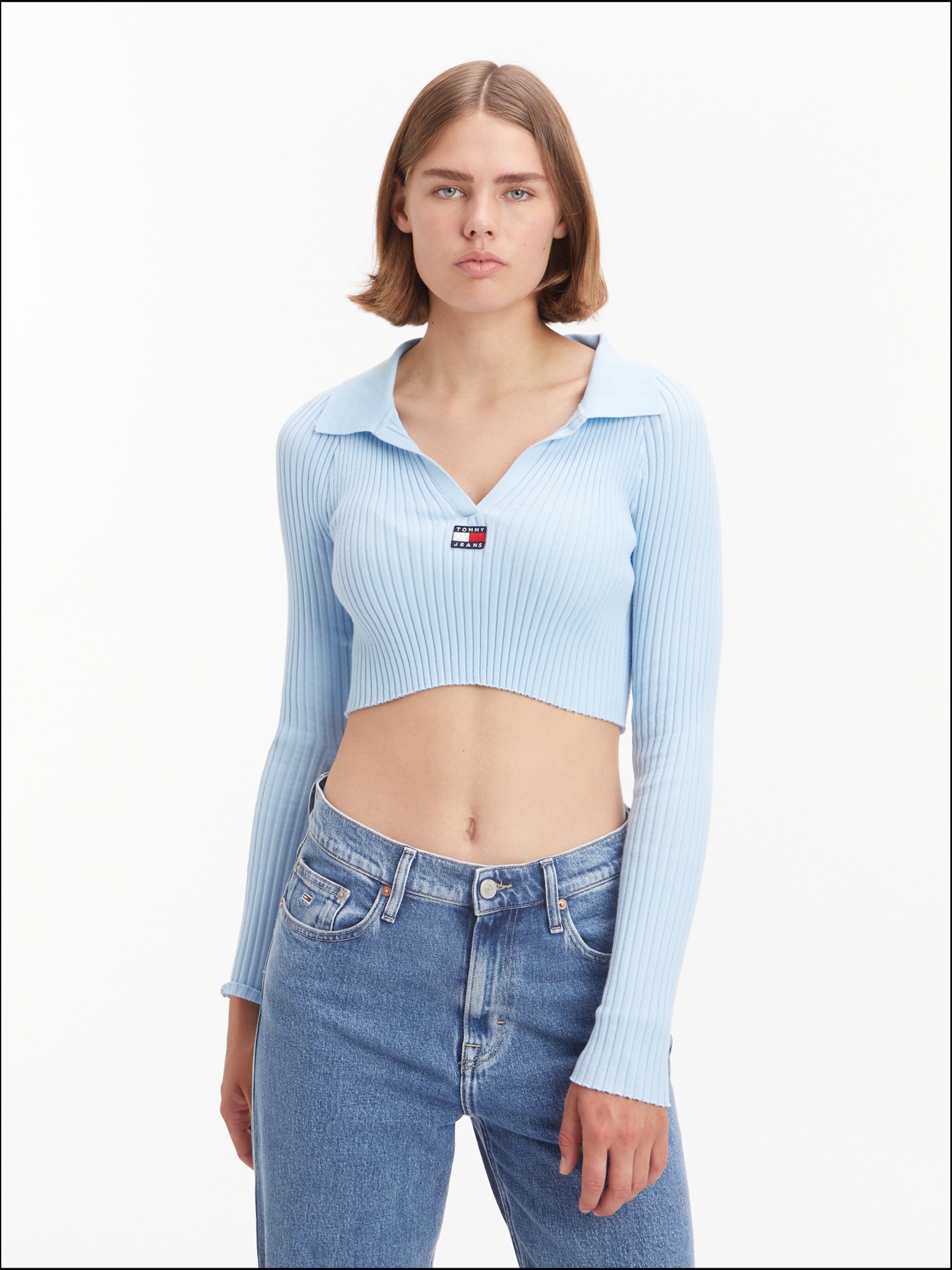 DeaAmyGline Damen Langarmshirt - Enges Basic T-Shirt Aus Rippstrick