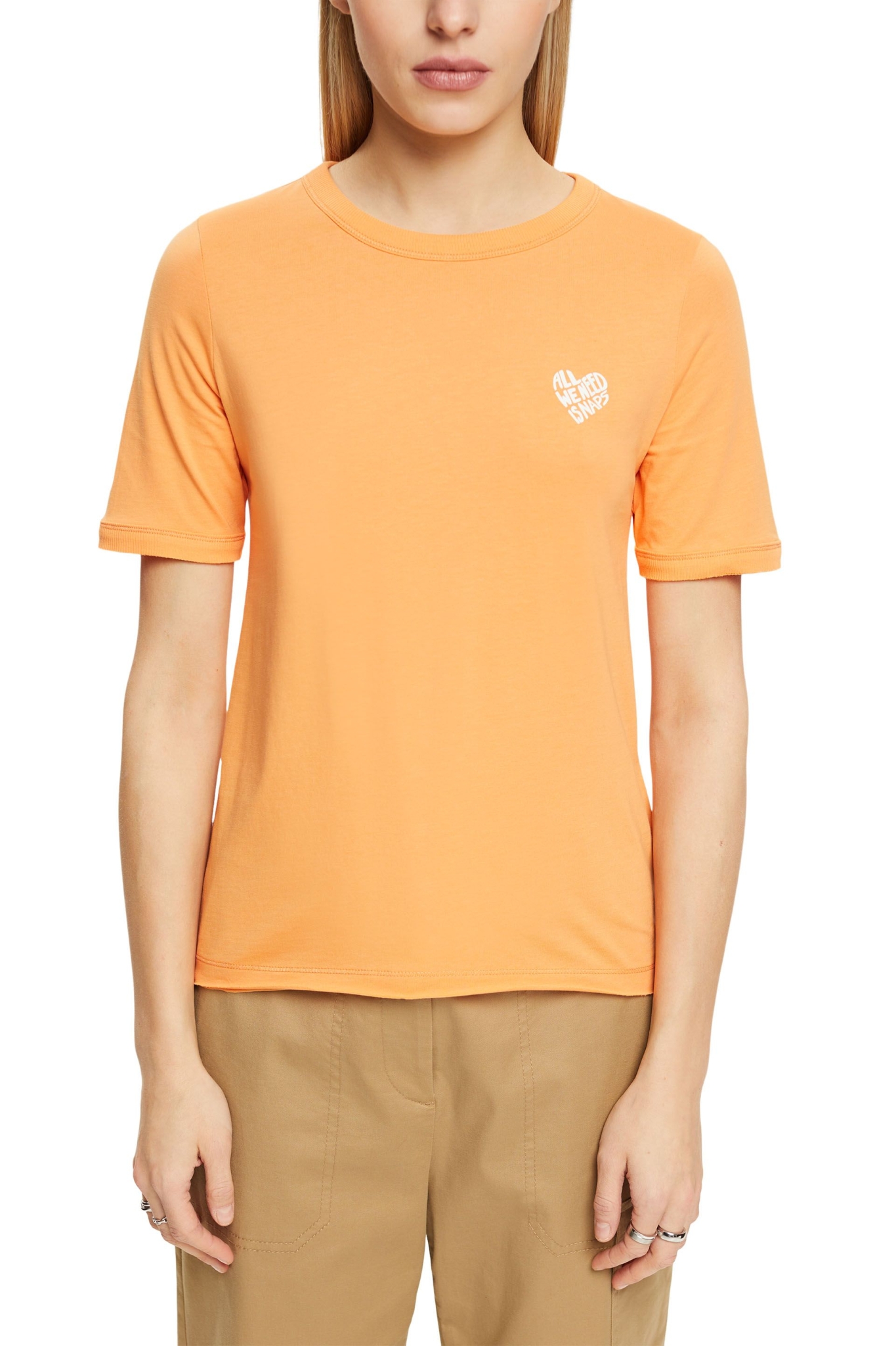 ESPRIT CASUAL Baumwoll-T-Shirt mit herzförmigem Logo 10711770